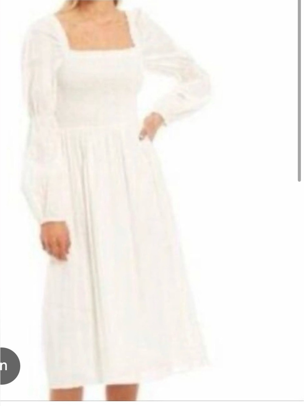 Antonio melani smocked long sleeve midi dress size 4